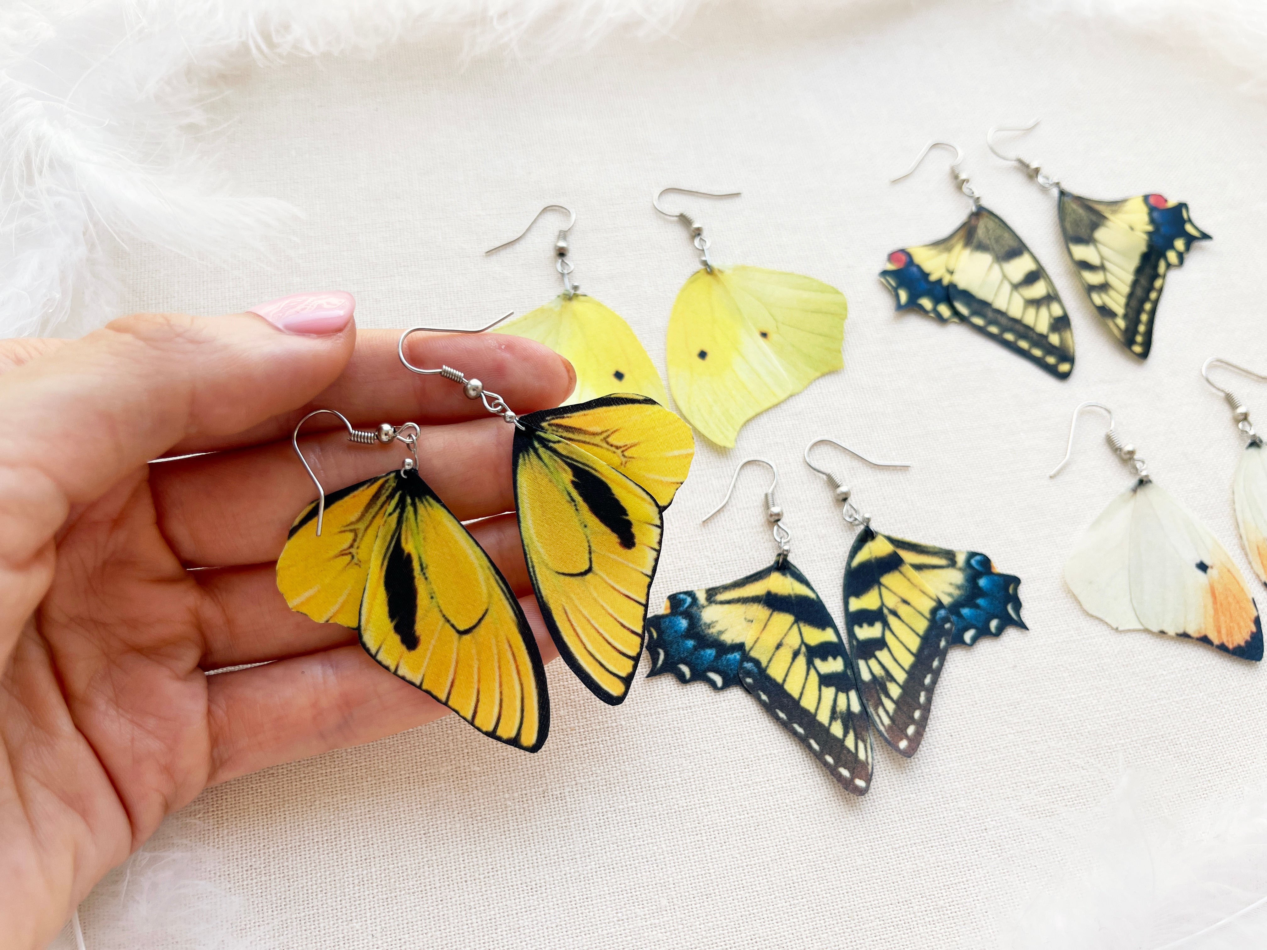 Italian Multicolored Enamel Butterfly Earrings in 18kt Yellow Gold |  Ross-Simons